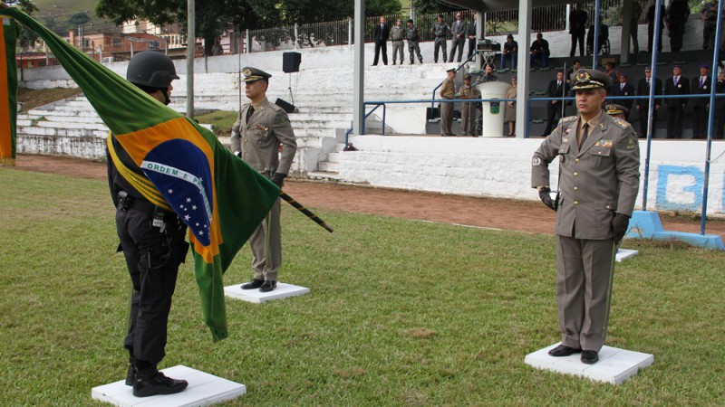 O comandante-geral da Brigada Militar, coronel Alfeu Freitas Moreira, exaltou desempenho do tenente-coronel Alexandre Bueno Bortoluzzi na liderança da tropa durante a Copa do Mundo de 2014