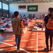 Equipe da SES acompanha situação dos abrigos em Guaíba