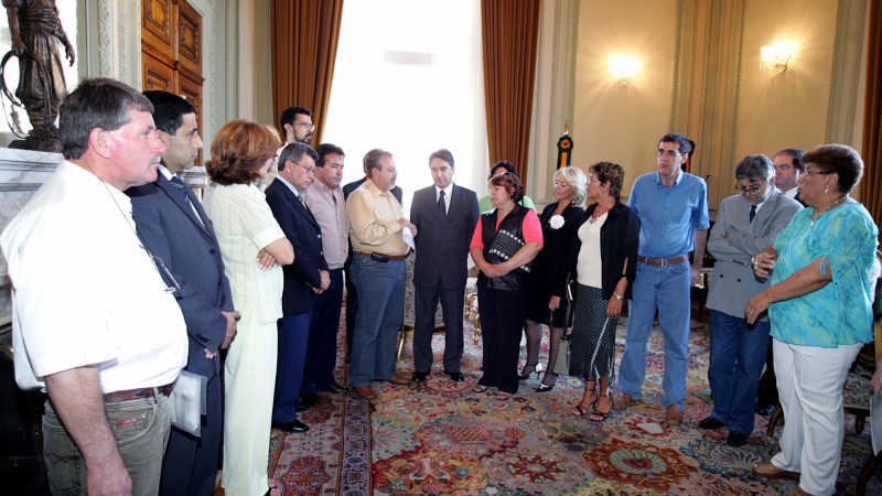 Governador Germano Rigotto durante audiência com a diretoria da Fessergs.