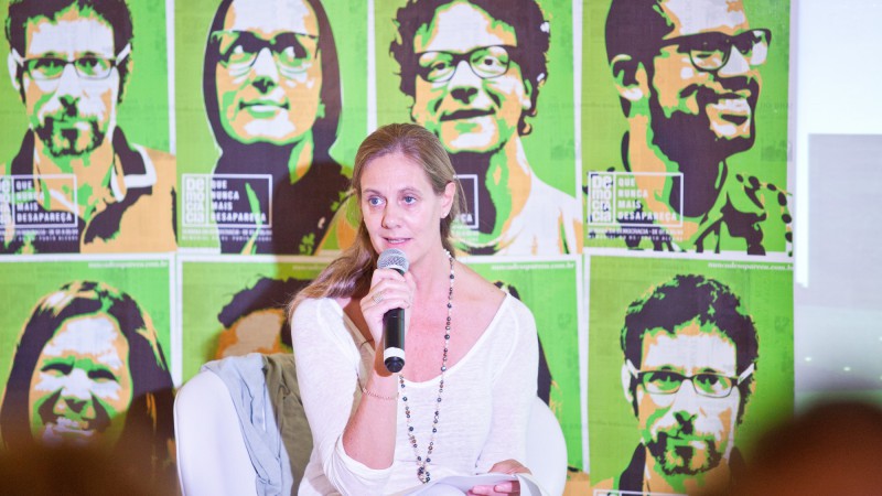 PORTO ALEGRE, RS, BRASIL, 03.04.14: Painel: Linguagens Artísticas e Pedagogia da Memória: experiências. Com a fala, a diretora de exposições do Museo de La Memória, no Chile, Maria José Bunster. Foto: Manuella Brandolff/Especial Palácio Piratini