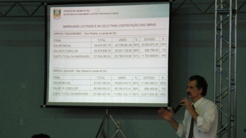 Secretário do Planejamento, João Motta, falou sobre a obra, realizada em parceria dos governos estadual e regional, que irá trazer aumento de área irrigada