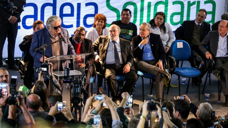 NOVO HAMBURGO, RS, BRASIL, 10.09.14:: Visita na Cadeia Solidária Binacional do Pet do Presidente do Uruguai, Pepe Mujica. Foto: Gustavo Gargioni/Especial Palácio Piratini