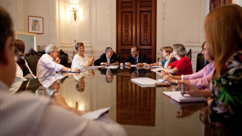 PORTO ALEGRE, RS, BRASIL, 13.11.14: Reunião do Governo do Estado com o Cpers/Sindicato Foto:Claudio Fachel/Palácio Piratini