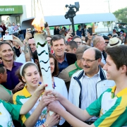 Governador José Ivo Sartori saudou a passagem do símbolo olímpico em Erechim