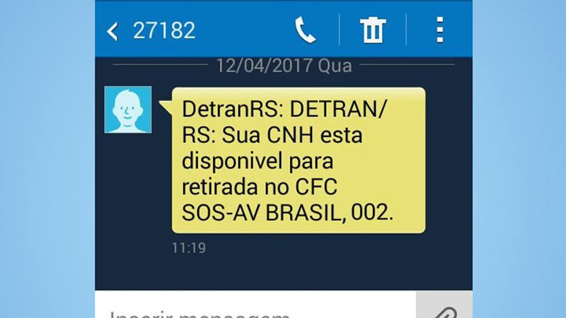 Detran avisa pelo celular quando CNH pode ser retirada no CFC
