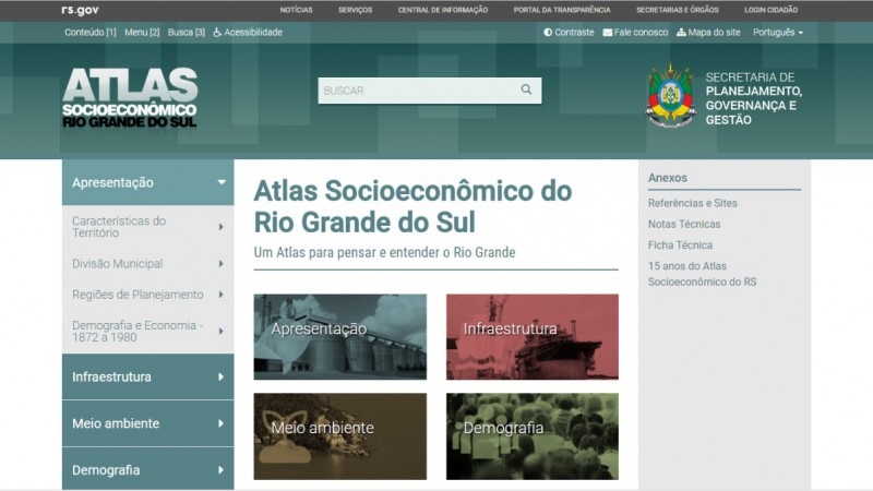 O tópico a ter novas informações é o do setor de Infraestrutura, com dados sobre energia e comunicações