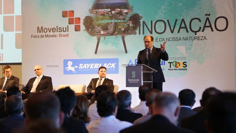 BENTO GONÇALVES, RS, BRASIL 12.03.2018: O governador José Ivo Sartori participou, nesta segunda-feira (12), da cerimônia oficial de abertura da Movelsul Brasil 2018, no Parque de Eventos, em Bento Gonçalves. Foto: Dani Barcellos/Palácio Piratini
