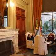 PORTO ALEGRE, RS, BRASIL 24.05.2018: Governador José Ivo Sartori recebeu em audiência na tarde desta quinta-feira (24), no Palácio Piratini, o Cônsul-Geral do Estado de Israel em São Paulo, Dori Goren. Foto: Luiz Chaves/Palácio Piratini