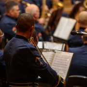 PORTO ALEGRE, RS, BRASIL 21.11.2018: O Concerto da Banda da Brigada Militar celebrou, na noite de terça-feira, 20, na Casa da Música da Ospa, em Porto Alegre, os 181 anos da Brigada Militar (BM). O evento faz parte da programação oficial que marca o anive