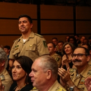 PORTO ALEGRE, RS, BRASIL 21.11.2018: O Concerto da Banda da Brigada Militar celebrou, na noite de terça-feira, 20, na Casa da Música da Ospa, em Porto Alegre, os 181 anos da Brigada Militar (BM). O evento faz parte da programação oficial que marca o anive