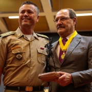 PORTO ALEGRE, RS, BRASIL 21.11.2018: O Concerto da Banda da Brigada Militar celebrou, na noite de terça-feira, 20, na Casa da Música da Ospa, em Porto Alegre, os 181 anos da Brigada Militar (BM). O evento faz parte da programação oficial que marca o anive