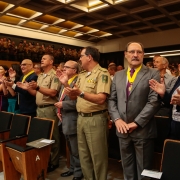 PORTO ALEGRE, RS, BRASIL 21.11.2018: O Concerto da Banda da Brigada Militar celebrou, na noite de terça-feira, 20, na Casa da Música da Ospa, em Porto Alegre, os 181 anos da Brigada Militar (BM). O evento faz parte da programação oficial que marca o anive