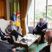PORTO ALEGRE, RS, BRASIL 27.11.2018: O governo do Estado assinou, nesta terça-feira, 27, o contrato de captação de recursos entre o Banco Regional de Desenvolvimento do Extremo Sul (BRDE) e o Banco Europeu de Investimento, no Palácio Piratini. São 80 milh
