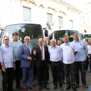 PORTO ALEGRE, RS,BRASIL 14.12.2018: O governador José Ivo Sartori e o ministro do Desenvolvimento Social, Alberto Beltrame, entregaram, nesta sexta-feira (14), 37 carros e 45 micro-ônibus para a Rede de Proteção Social Básica e Especial do Sistema Único d