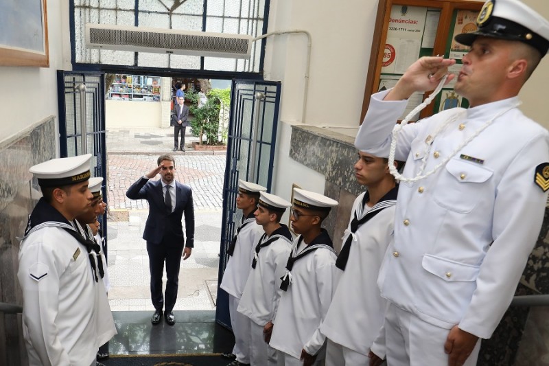 PORTO ALEGRE, RS, BRASIL, 21/01/2019 - O Governador Eduardo Leite participou, na manhã desta segunda-feira (21), da solenidade de passagem do Comando do 5º Distrito Naval. Foto: Itamar Aguiar/Palácio Piratini.