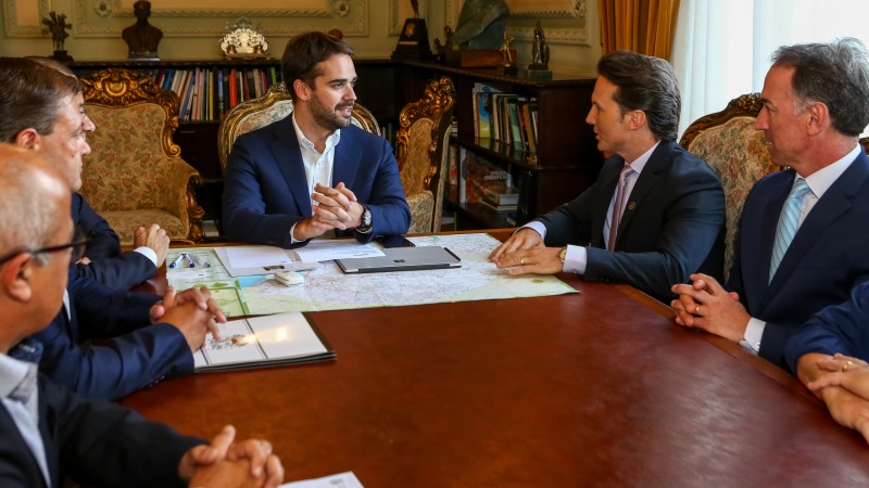 22.01.2019 Gov Eduardo Leite reuni&atilde;o com Pref de Caxias e Dep Carlos Gomes - Foto Gustavo Mansur