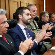 PORTO ALEGRE, RS, BRASIL, 06/02/2019 - O governador Eduardo Leite recebeu na tarde dessa quarta-feira(06) a medalha do Mérito Judiciário Militar durante sessão solene no Tribunal de Justiça Militar. Fotos: Felipe Dalla Valle / Palácio Piratini