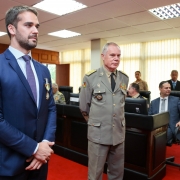PORTO ALEGRE, RS, BRASIL, 06/02/2019 - O governador Eduardo Leite recebeu na tarde dessa quarta-feira(06) a medalha do Mérito Judiciário Militar durante sessão solene no Tribunal de Justiça Militar. Fotos: Felipe Dalla Valle / Palácio Piratini