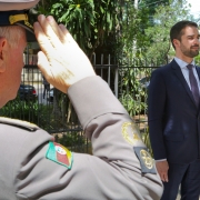 PORTO ALEGRE, RS, BRASIL, 06/02/2019 - O governador Eduardo Leite recebeu na tarde dessa quarta-feira(06) a medalha do Mérito Judiciário Militar durante sessão solene no Tribunal de Justiça Militar. Fotos: Felipe Dalla Valle / Palácio Piratini