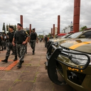 PORTO ALEGRE, RS, BRASIL, 08/03/2019 - Primeira mobilização conjunta das forças de segurança nos 34 municípios que integram o Gabinete de Gestão Integrada da Região Metropolitana de Porto Alegre (GGIMPOA) do programa RS SEGURO. Fotos: Felipe Dalla Valle 