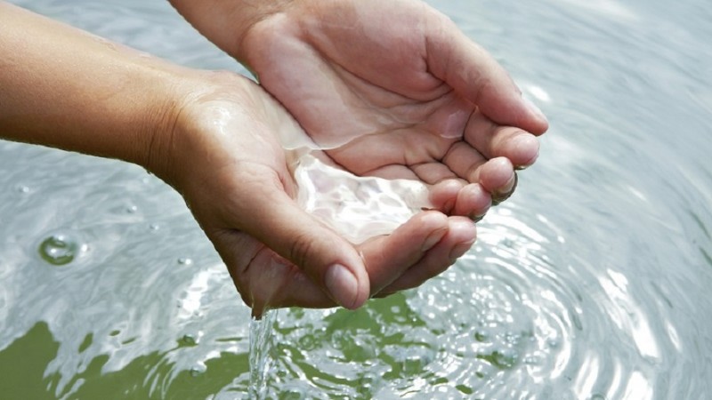 Water in hands