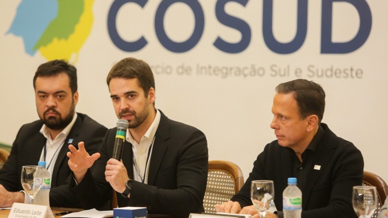 GRAMADO, RS, BRASIL,25/05/2019 - Coletiva de imprensa durante o encontro do Consórcio de Integração Sul e Sudeste (Cosud). Fotos: Felipe Dalla Valle / Palácio Piratini