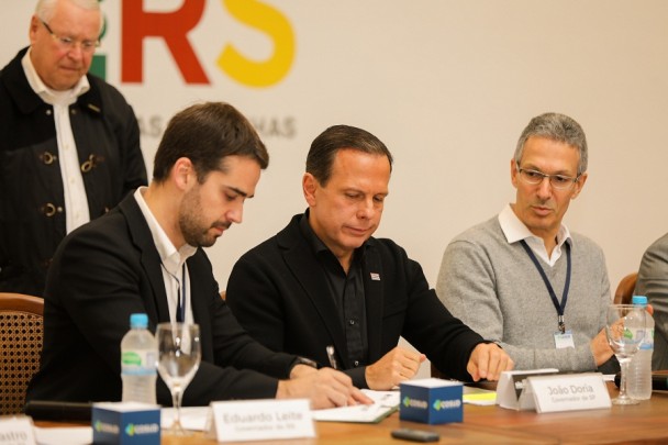 GRAMADO, RS, BRASIL,25/05/2019 - Coletiva de imprensa durante o encontro do Consórcio de Integração Sul e Sudeste (Cosud). Fotos: Itamar Aguiar/ Palácio Piratini