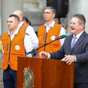 PORTO ALEGRE, RS, BRASIL, 06/06/2019 - Governador Eduardo Leite participa da solenidade de outorga da medalha da Defesa Civil a servidores que atuaram na Missão de Brumadinho. Fotos: Gustavo Mansur / Palácio Piratini