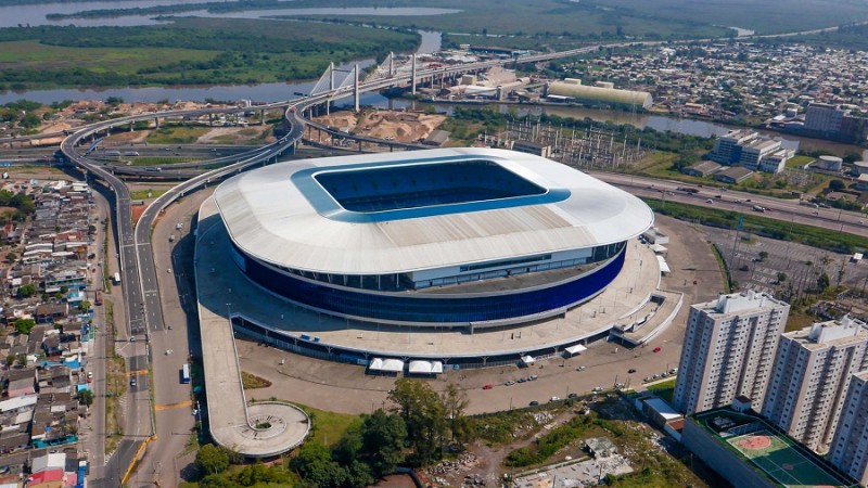 Porto Alegre, RS 19/09/2017: Vista aérea da Arena do Grêmio, localizada no Bairro Humaitá, na capital. Foto: Luciano Lanes/Arquivo PMPA