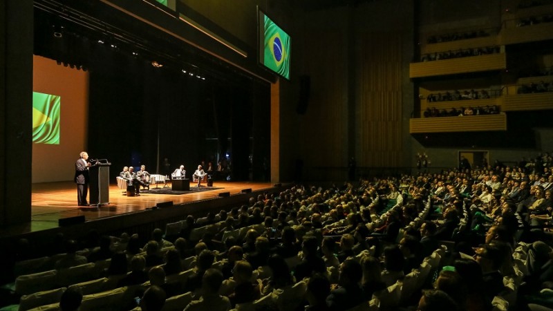 pORTO ALEGRE, RS, BRASIL, 01/087/2019 - E Palestra “O Brasil encontrando o seu futuro”, com ministro da Economia, Paulo Guedes. Fotos: Gustavo Mansur/ Palácio Piratini