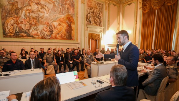 PORTO ALEGRE, RS, BRASIL, 10/10/2019 - Os indicadores de criminalidade do mês de setembro foram divulgados pelo governador Eduardo Leite e pelo vice-governador e secretário da Segurança Pública, Ranolfo Vieira Júnior, na abertura da reunião da Gestão Esta