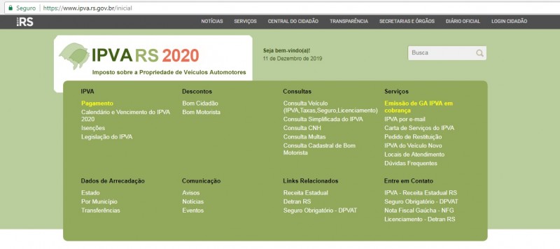 IPVA2020 tela site