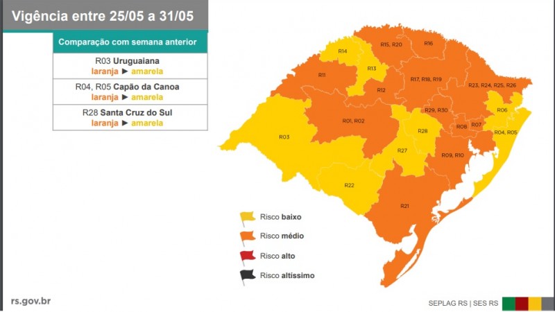 Mapa distanciamento 3 rodada