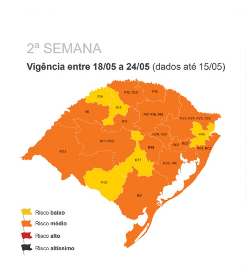 Tres Regioes Tem Piora Nos Indicadores E Passam Para Bandeira Laranja Portal Do Estado Do Rio Grande Do Sul