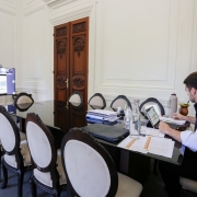 Antes de detalhar a proposta, Leite e o secretário Marco Aurelio apresentaram um panorama das finanças gaúchas