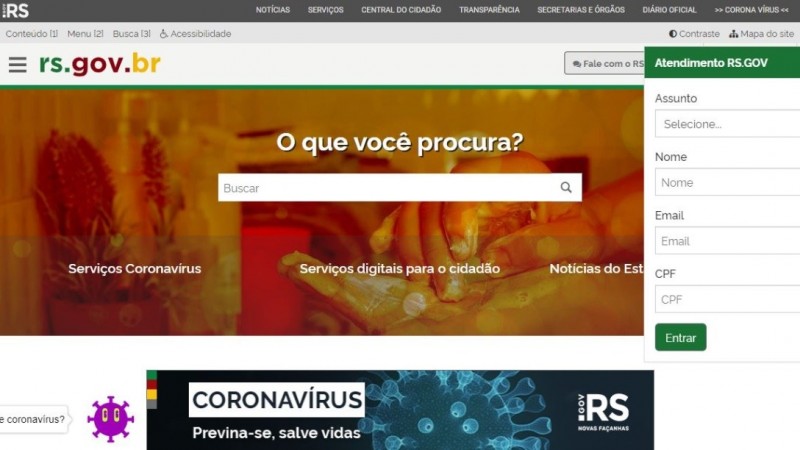 rs gov atendimento