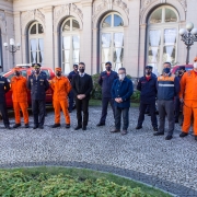 A cerimônia foi realizada no jardim do Palácio Piratini
