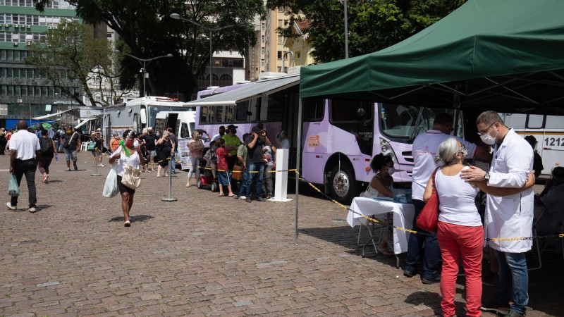 PORTO ALEGRE, RS, BRASIL, 25/11/2020. Para dar a largada na programação dos 16 Dias de Ativismo pelo Fim da Violência contra as Mulheres, o Comitê Interinstitucional de Enfrentamento à Violência contra a Mulher promove, nesta quarta-feira (25/11), uma açã