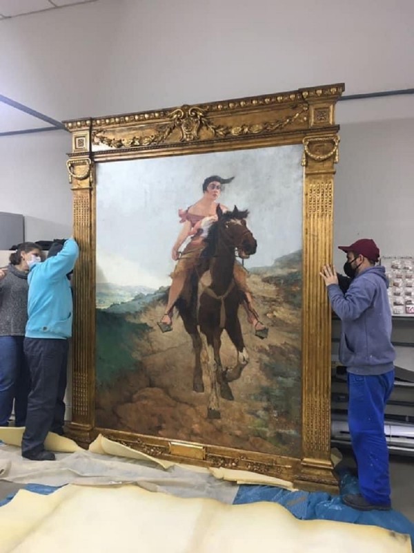 quadro Fuga de Anita Garibaldi a Cavalo