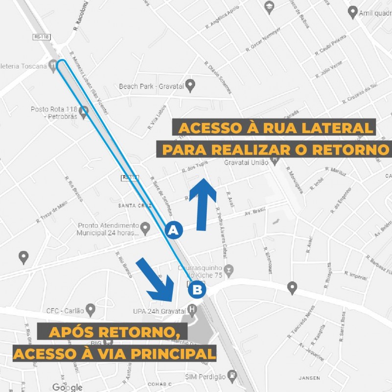 Retorno para acessar o Distrito Industrial