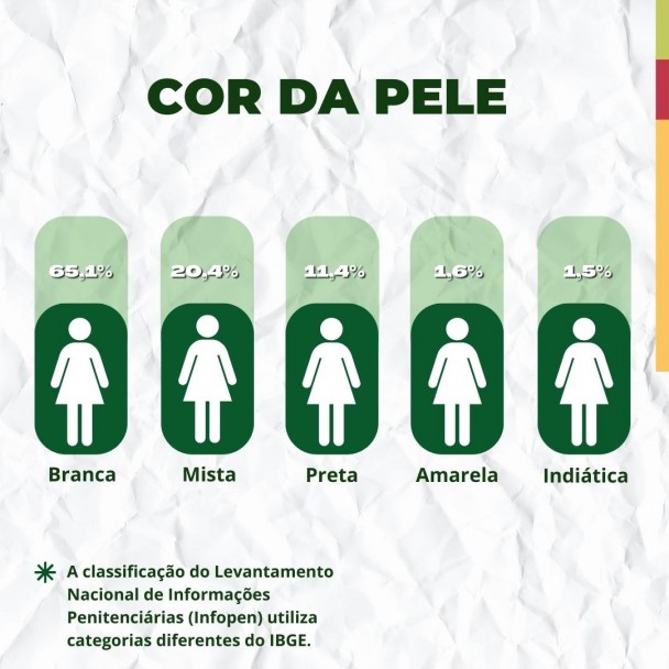 Cor da pele   mulheres privadas de liberdade