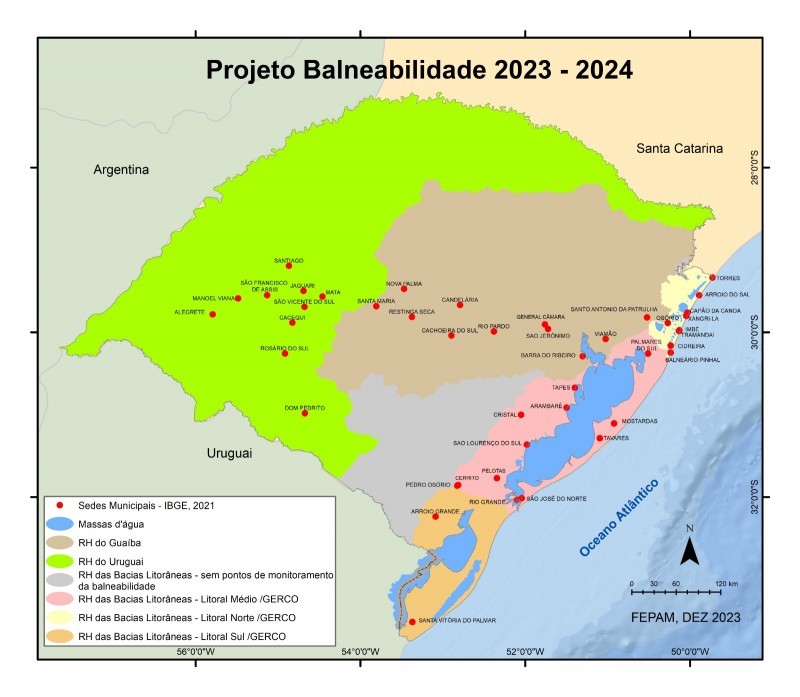 Balneabilidade RS tem 81 pontos próprios para banho e 10 impróprios 16fev24