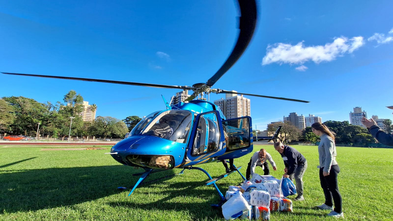 Cete recebe helicópteros para levar doações a atingidos pelas enchentes