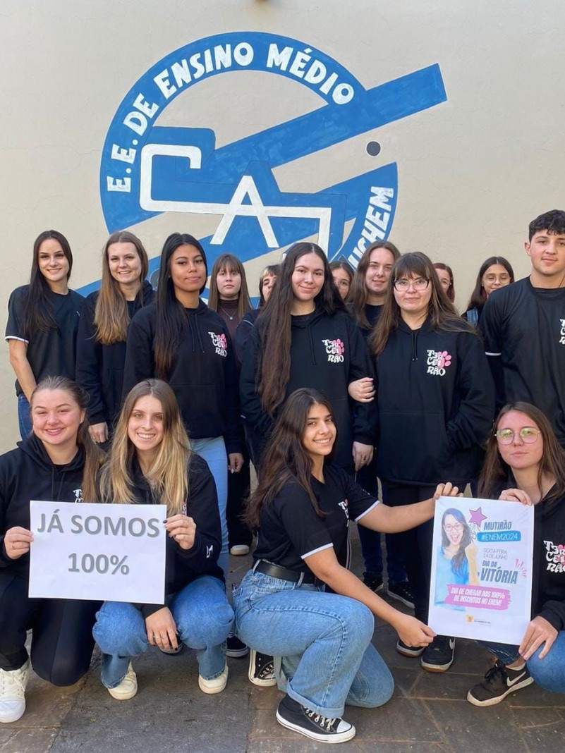 Escola Cônego Albino Juchem mutirão Enem