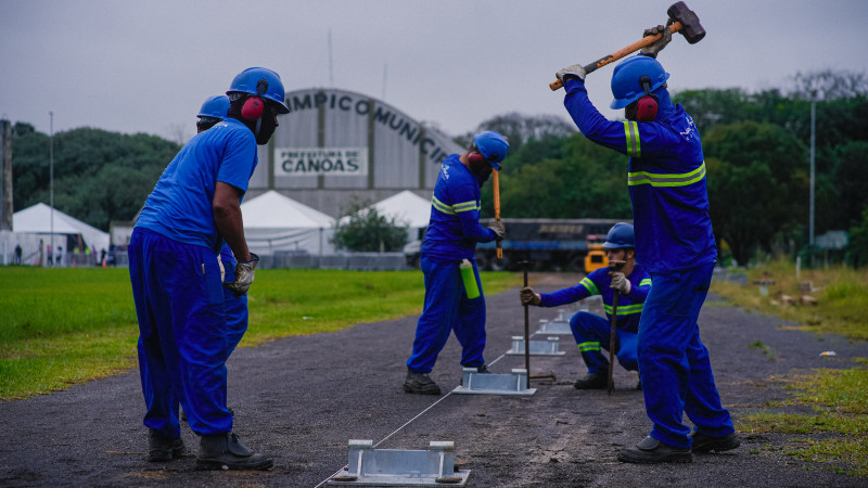 Montagem de unidades habitacionais inicia em Centros Humanitários de Acolhimento de Canoas e Porto Alegre jun24