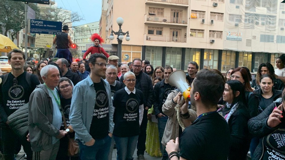 Foto Solange Brum Secretária da Cultura, Beatriz Araujo, e secretário adjunto Benhur Bortolotto acompanharam a ação