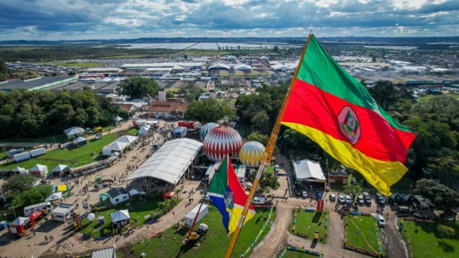Foto aérea do primeiro dia na Expointer