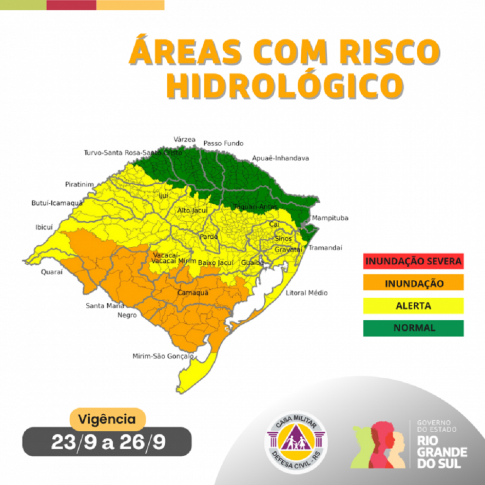 Mapa das chuvas no final de setembro de 2024