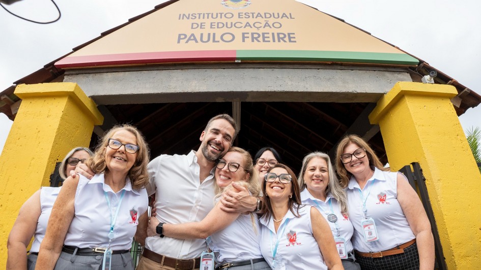Reabertura do ano letivo na escola Paulo Freire em São Sebastião do Caí