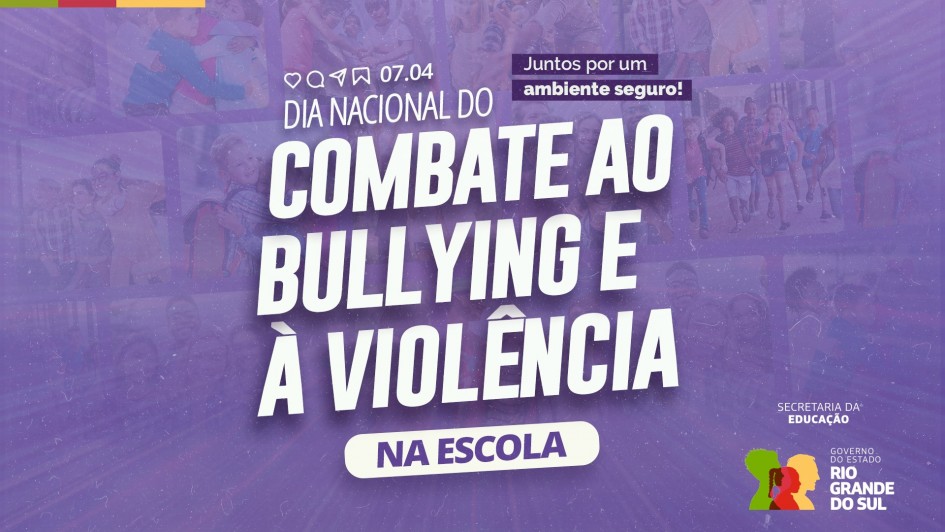 Capa da matéria sobre o Dia Nacional do Combate ao Bullying e à Violencia na Escola.